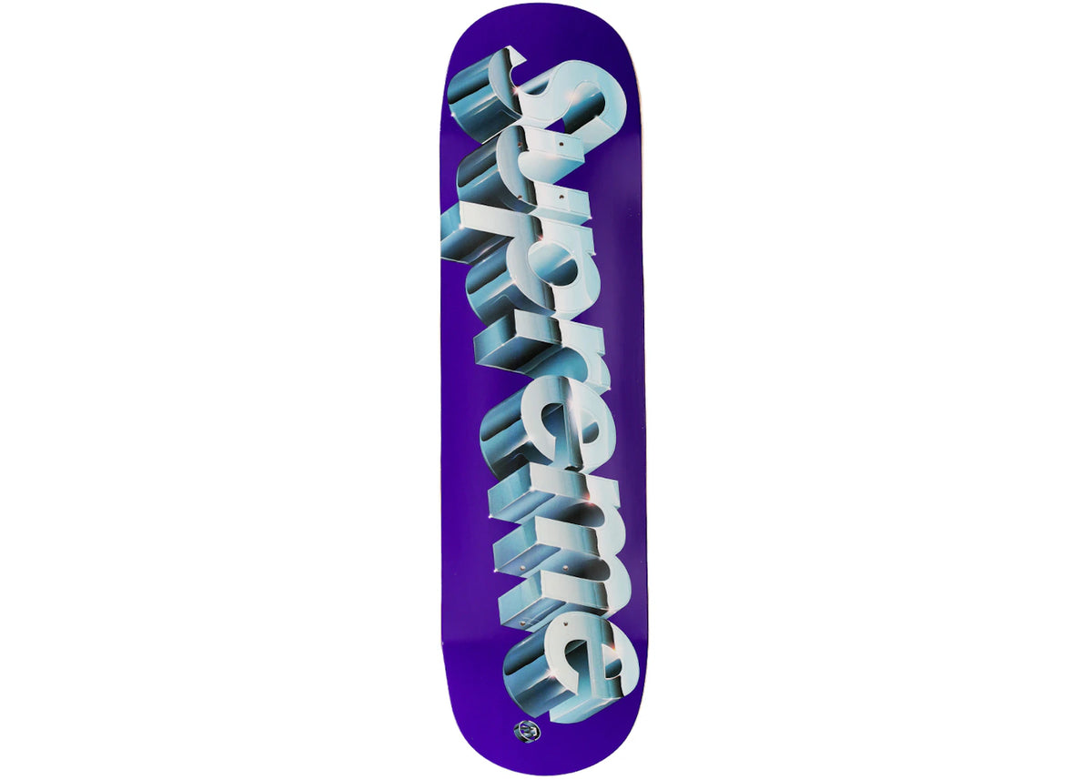 Supreme Chrome Logo Skateboard Deck Purple -1