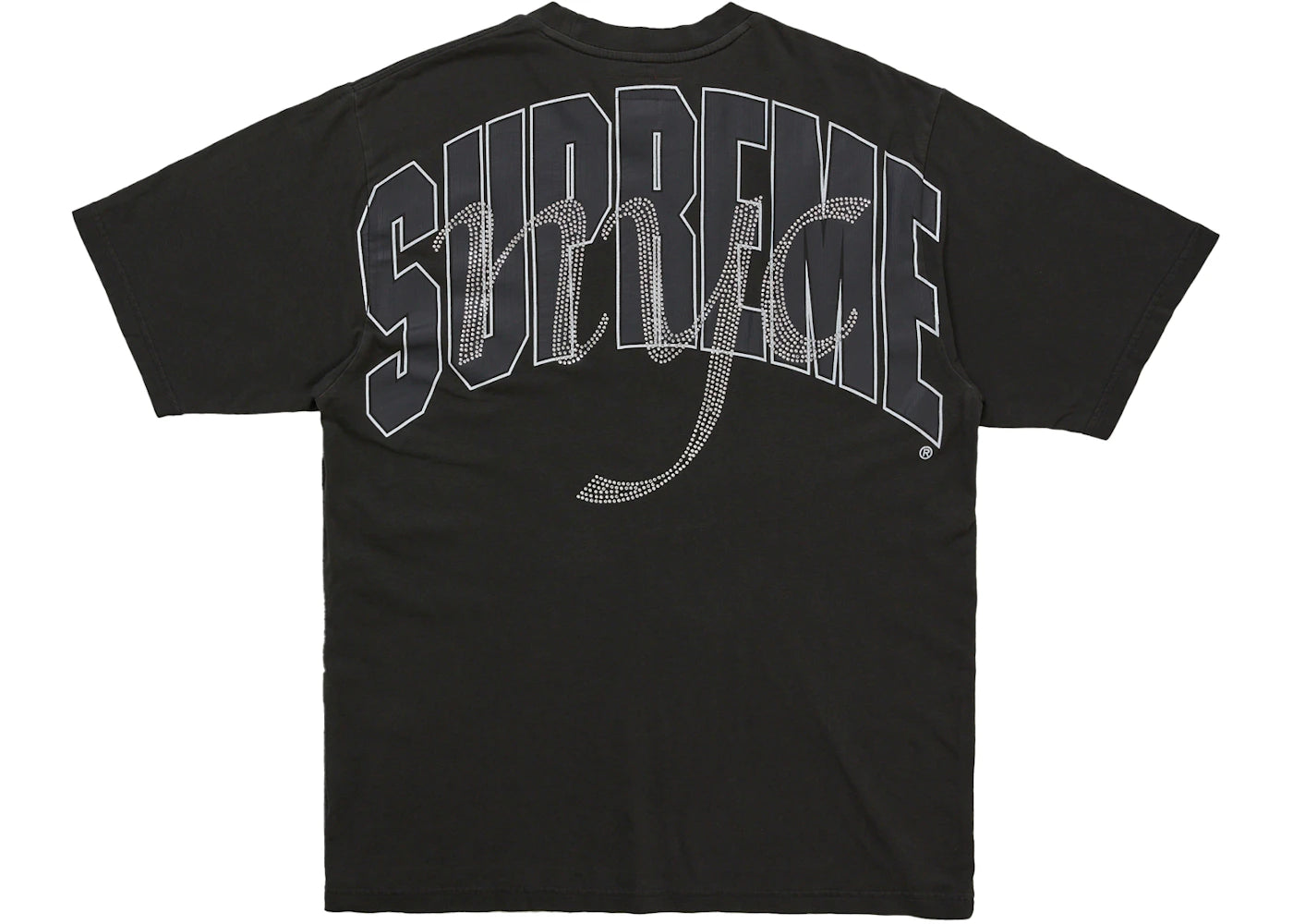 Supreme Rhinestone Script S/S Top Black -1