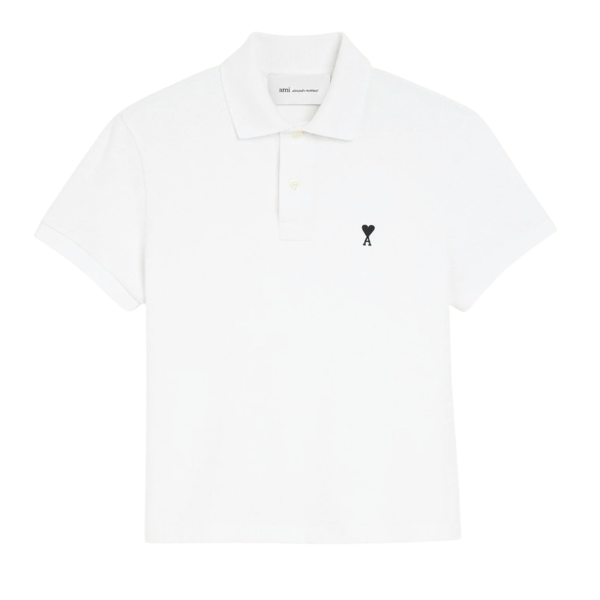 Polo Blanc Ami de Coeur Noir en Coton -1