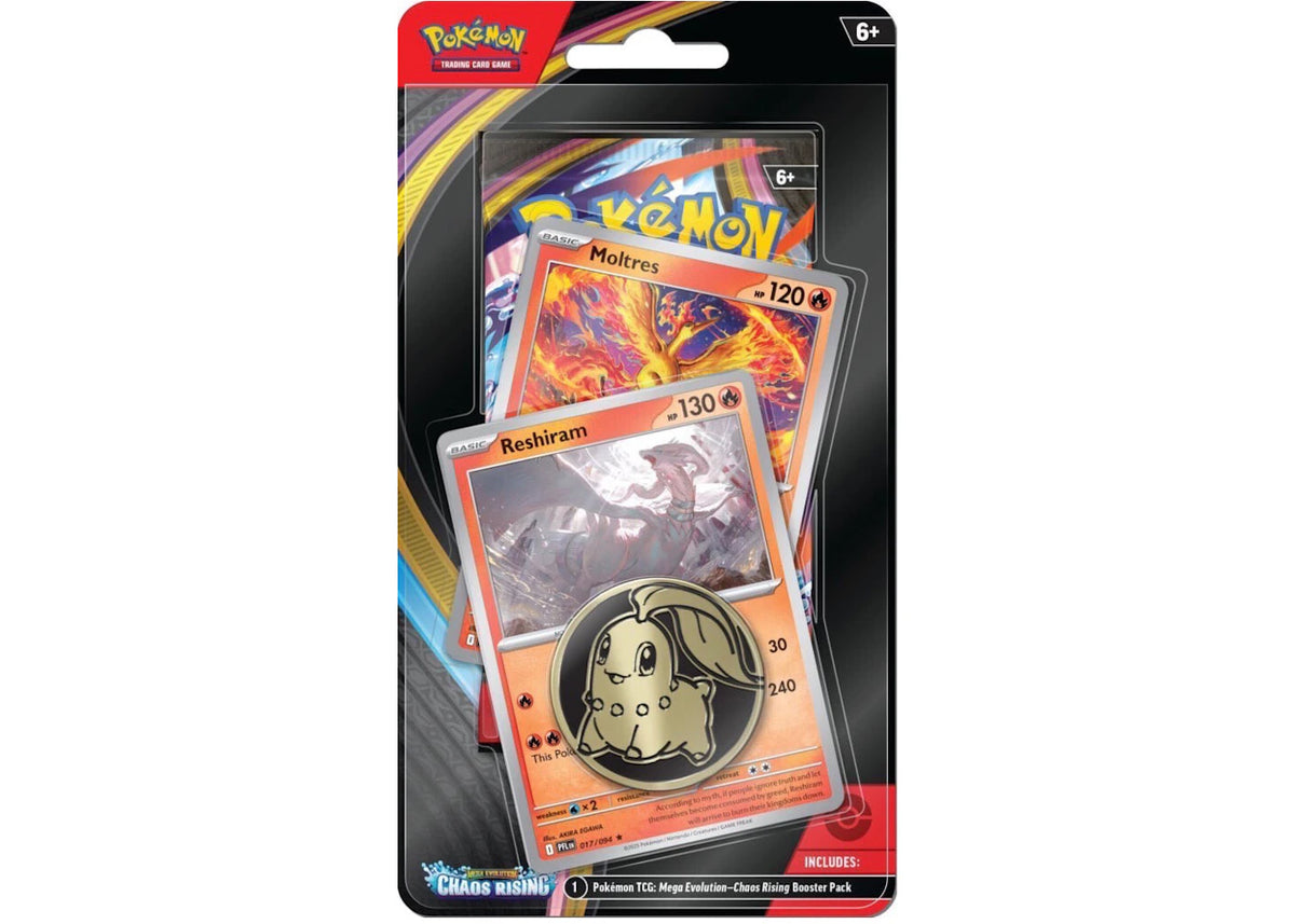 2026 Pokémon Mega Evolution Chaos Rising Reshiram 3 Pack Blister -1