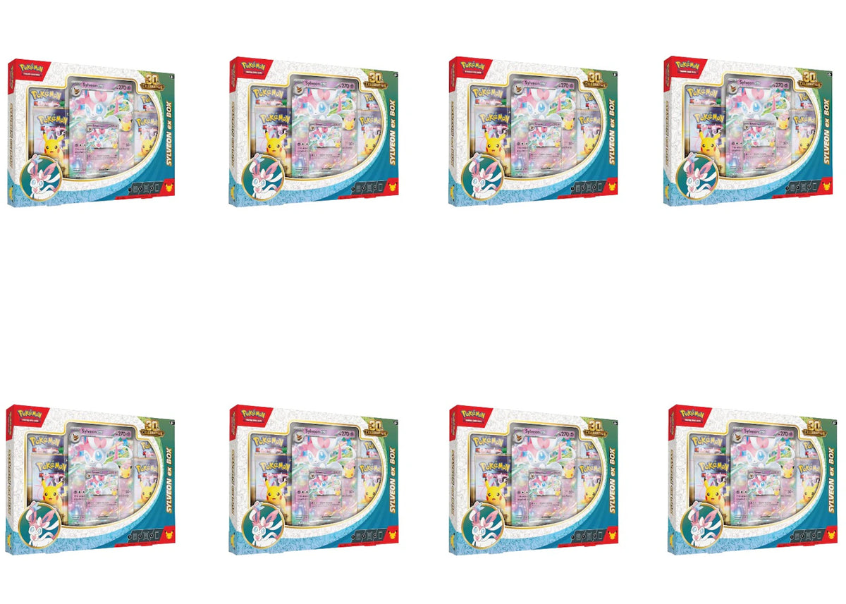 2026 Pokémon Mega Evolution 30th Celebration Sylveon ex Box 8x Lot -1