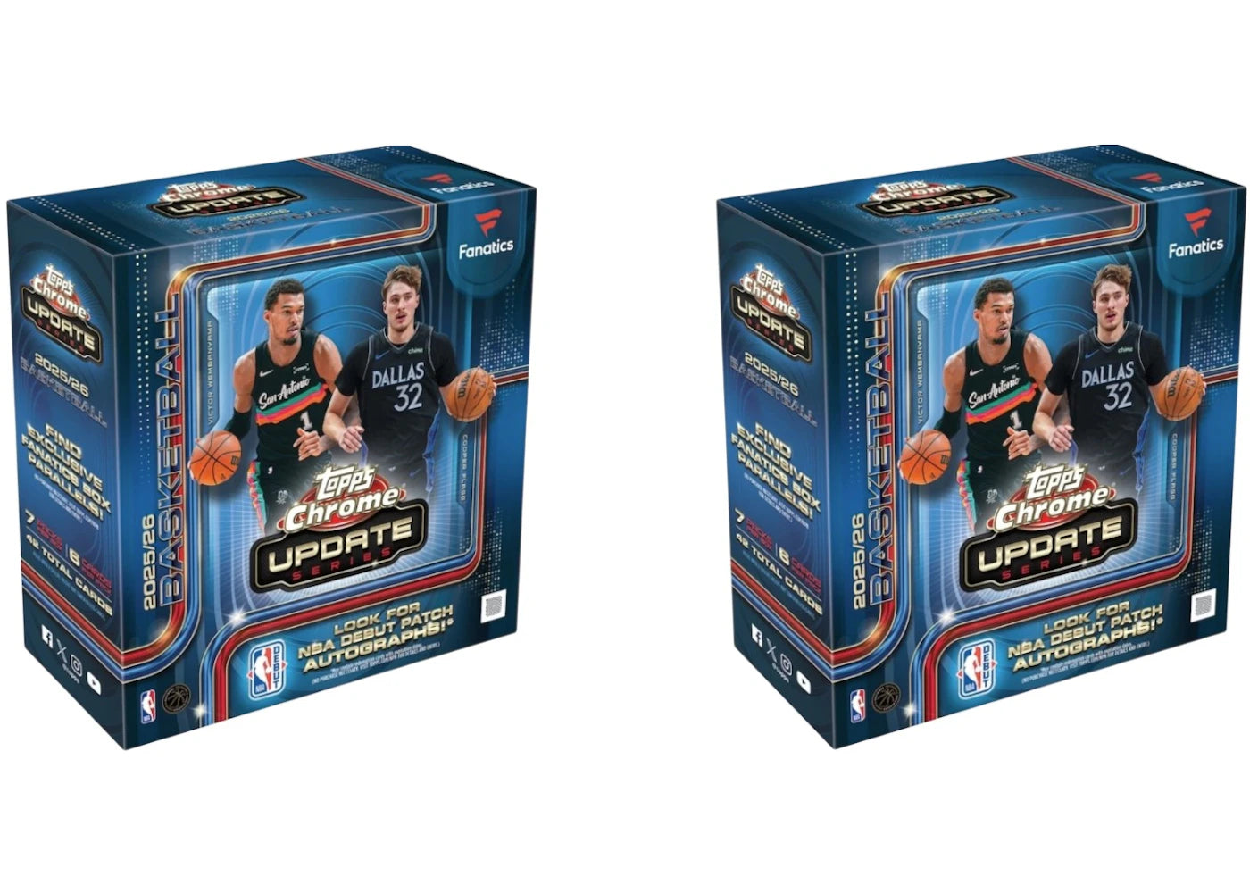 2025-26 Topps Chrome Updates Basketball Mega Box (Fanatics Exclusive) 2x Lot -1