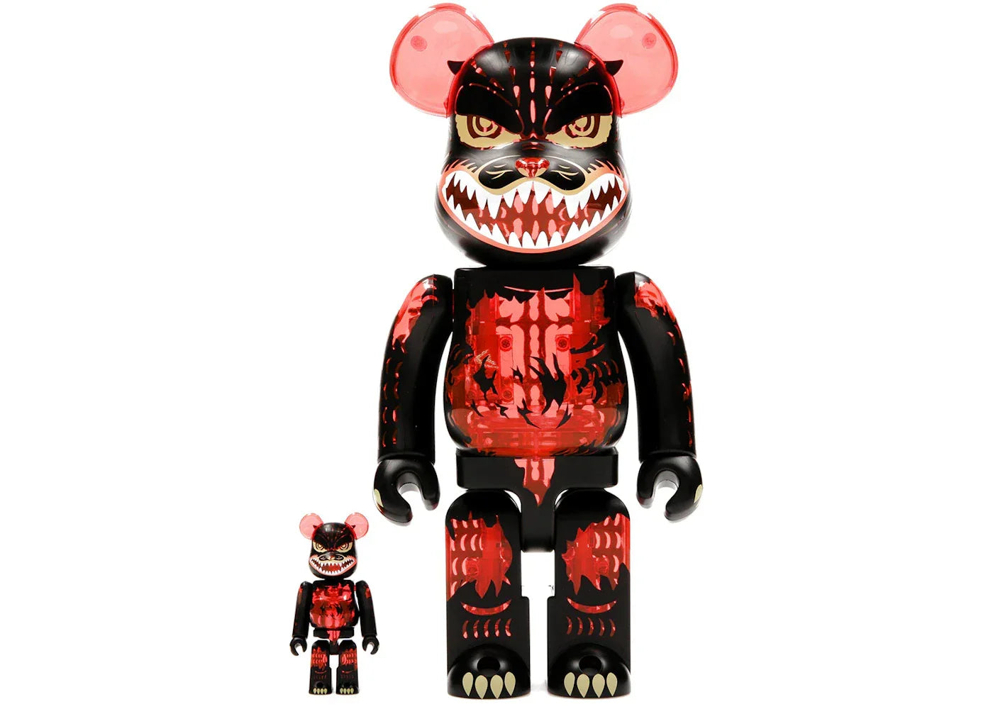Bearbrick Godzilla VS Destoroyah version Godzilla (Meltdown) 100% & 400% Set Clear Orange Ver.-1