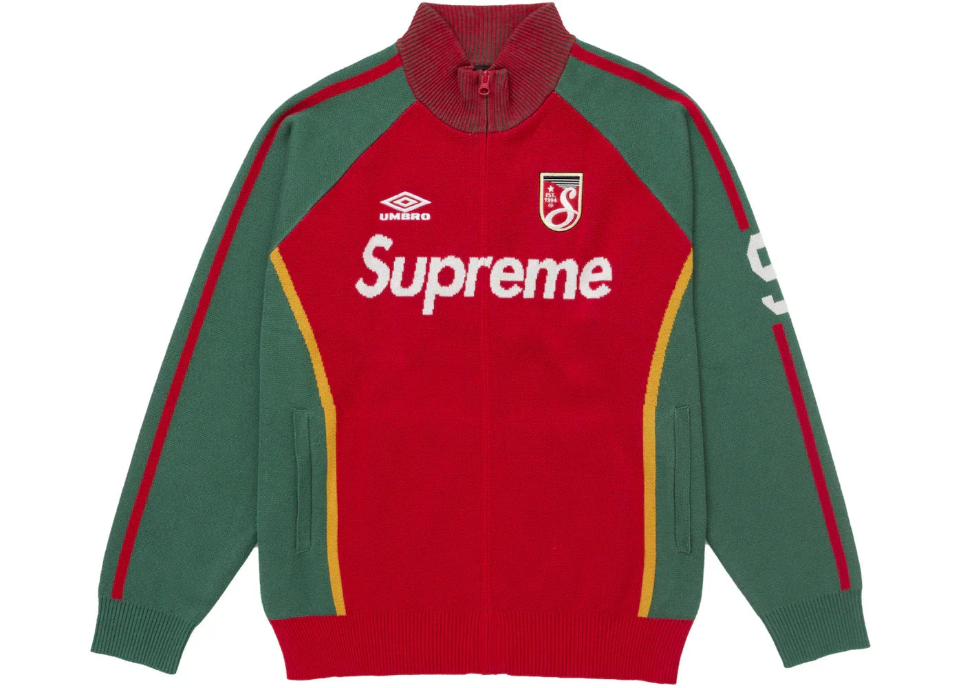Supreme Umbro Zip Up Sweater Red -1