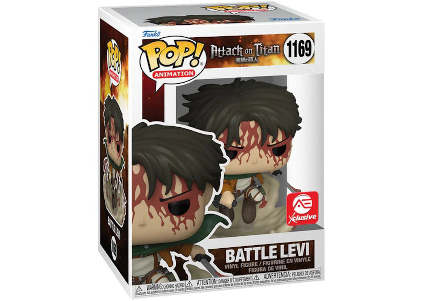 Funko Pop! Animation Attack on Titan Battle Levi (Bloody) AE Exclusive Figure #1169 -1