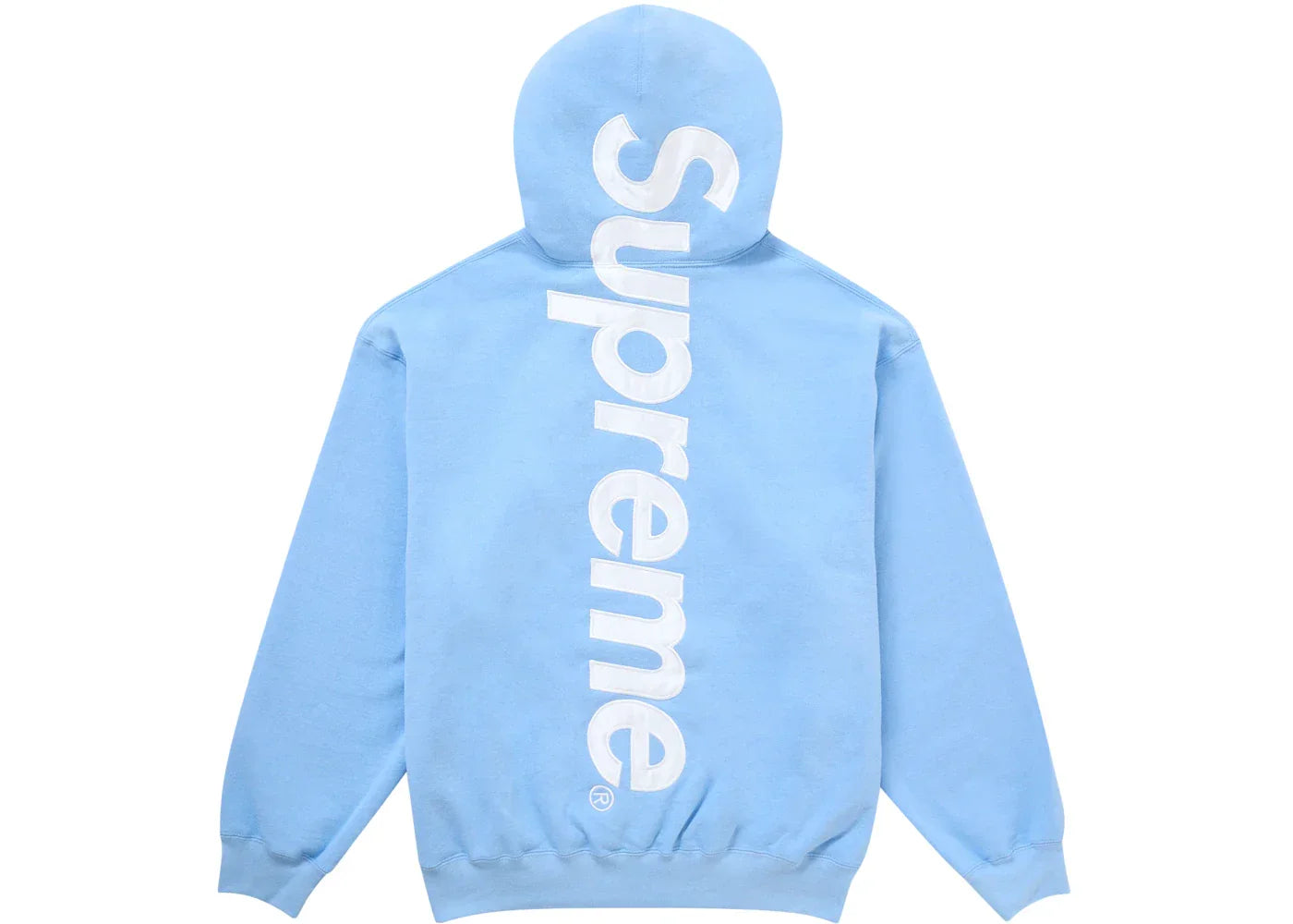 Supreme Satin Applique Hooded Sweatshirt FW24 Light Blue -1