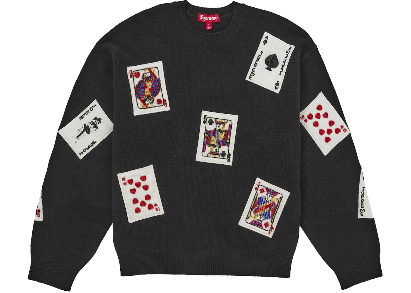 Supreme Beaded Cards Sweater Black -1