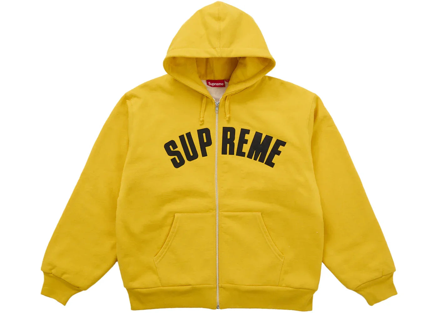 Supreme Arc Thermal Lined Zip Up Hooded Sweatshirt Yellow