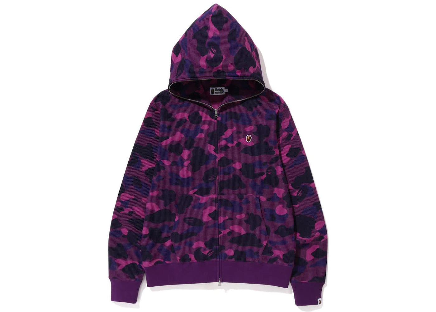 BAPE Color Camo Thermal Full Zip Hoodie Purple -1