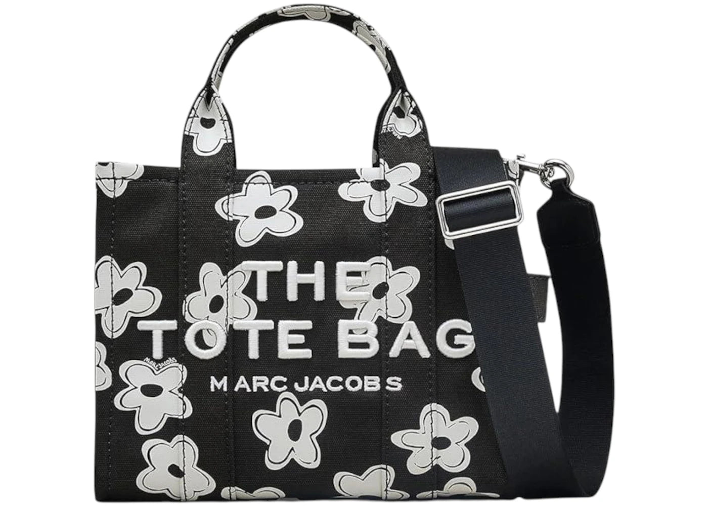 Marc Jacobs The Daisy Canvas Small Tote Bag Black/White -1