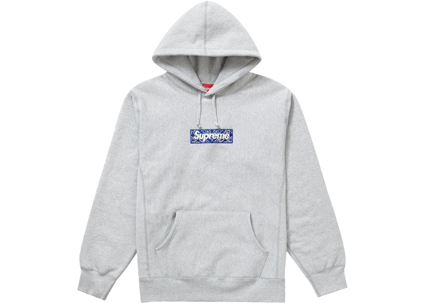 Supreme Bandana Box Logo Hooded Sweatshirt Heather Grey -1