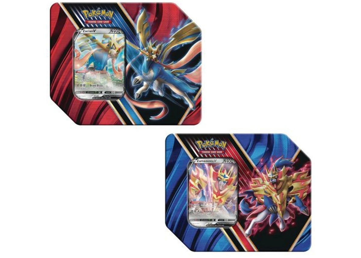 2020 Pokemon TCG Legends of Galar Tin Zacian V/Zamazenta V Lot -1