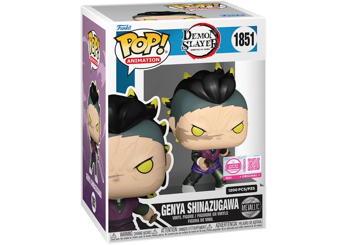 Funko Pop! Animation Demon Slayer Genya Shinazugawa (Demon Form) (Metallic) #1851 -1