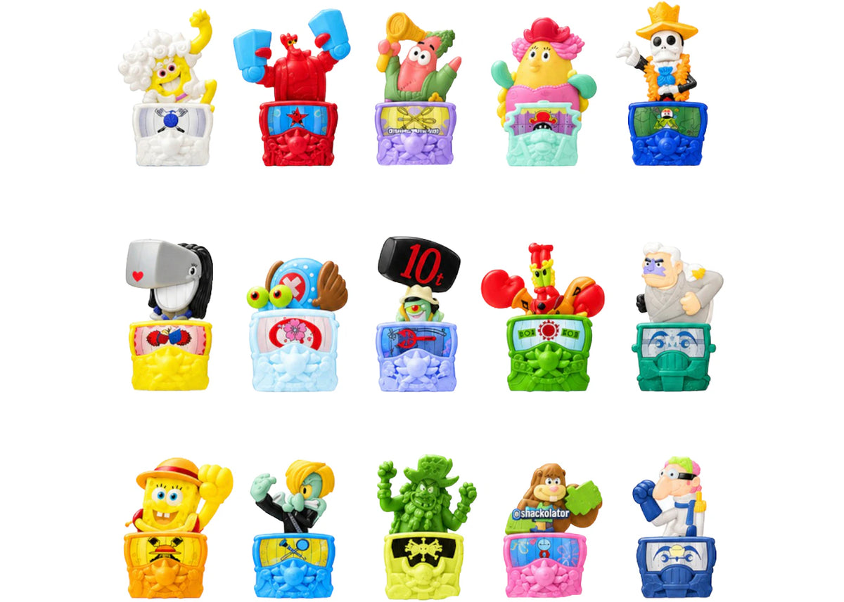 McDonald's X One Piece Spongebob Happy Meal Toys Complete Set of 15 -1
