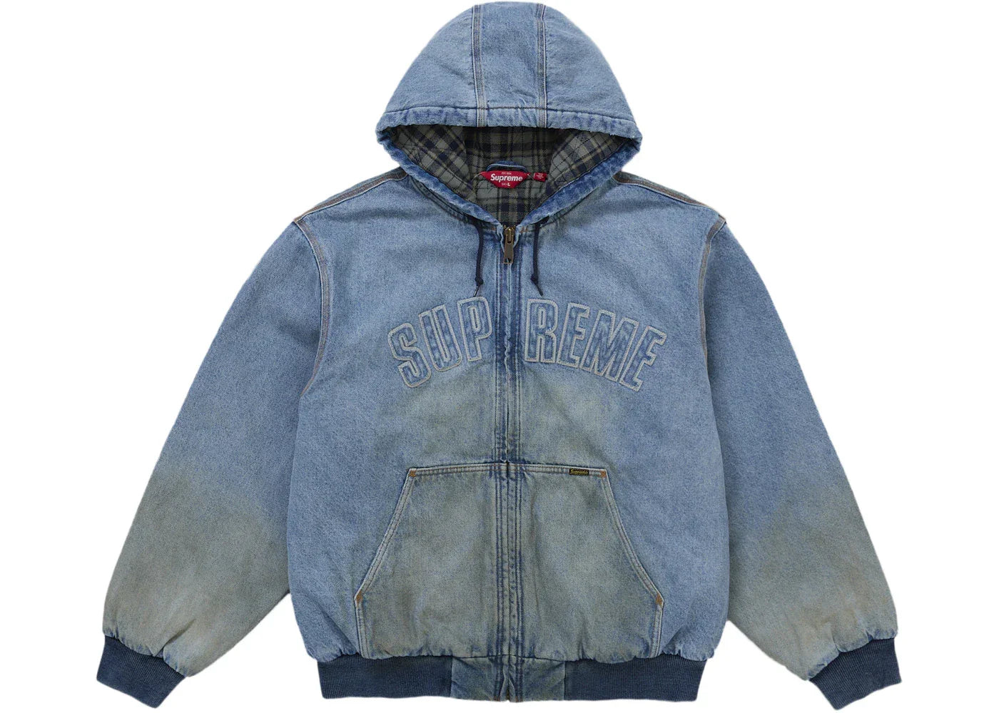 Supreme Reflective Arc Hooded Work Jacket Denim -1