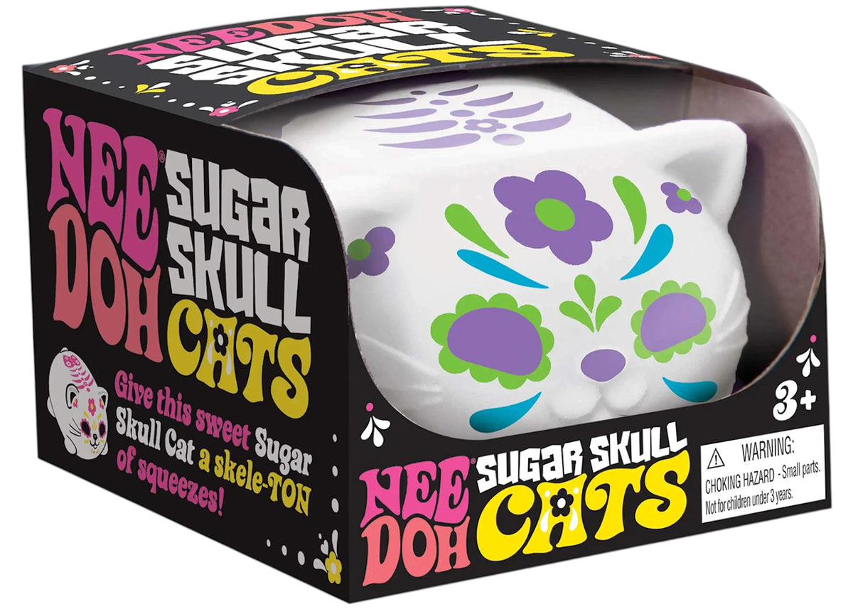 NeeDoh Sugar Skull Cool Cats Squishy Fidget Toy Green -1