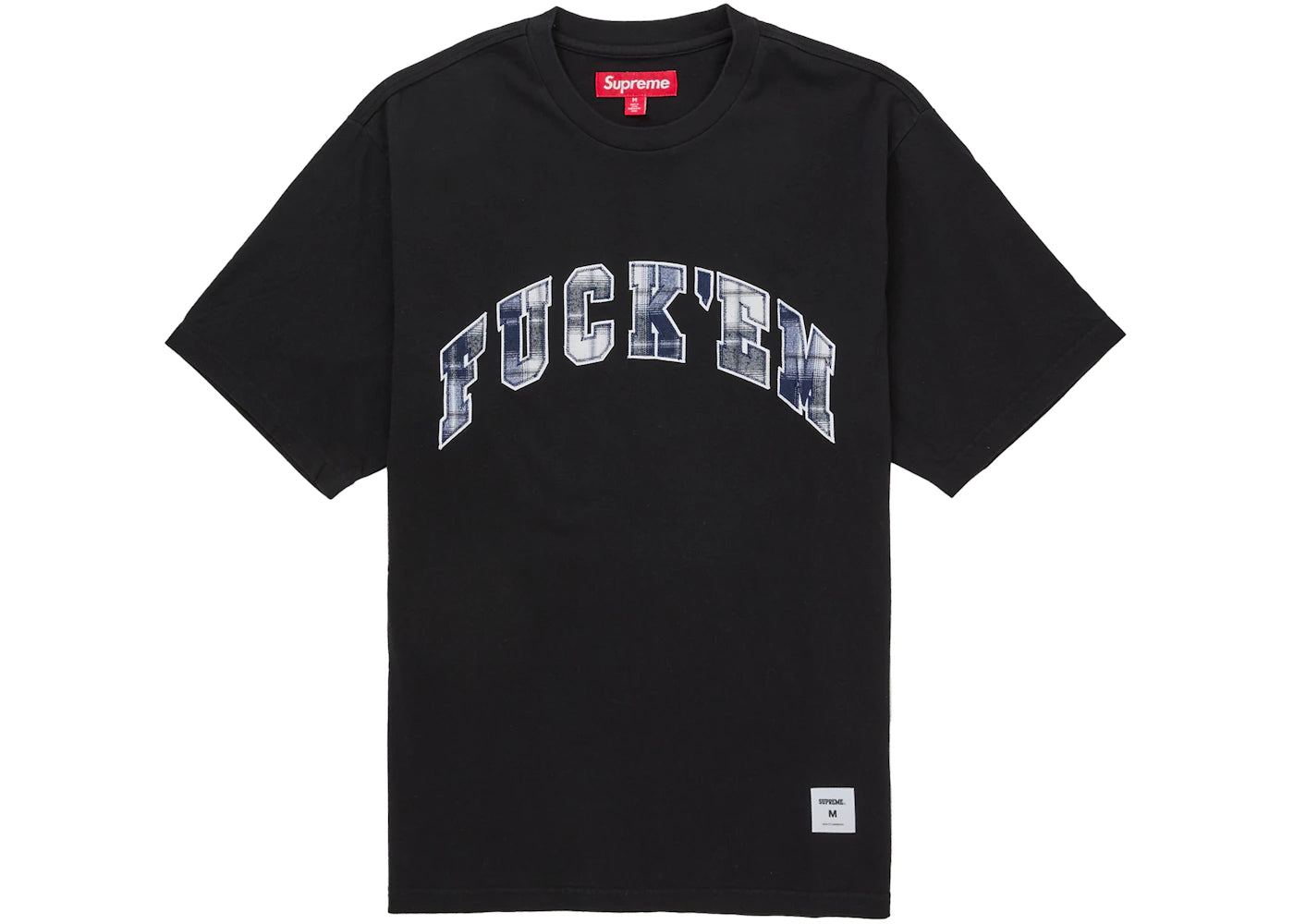 Supreme Fuck Em Plaid S/S Top Black -1