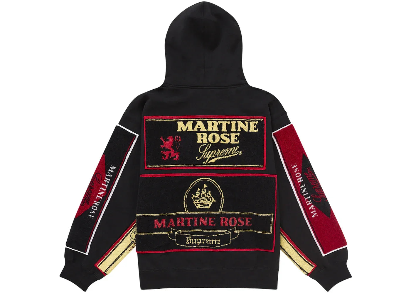 Supreme Martine Rose Towel Zip Up Hooded Sweatshirt Black -1