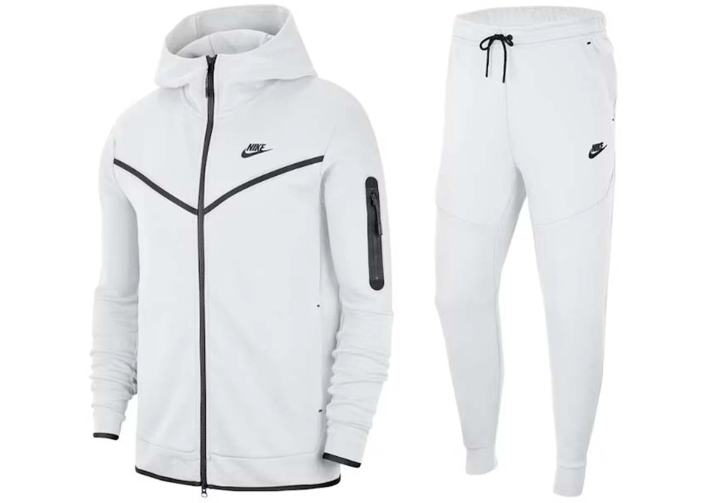 Nike Sportswear Tech Fleece Hoodie & Joggers Set White/Black -1