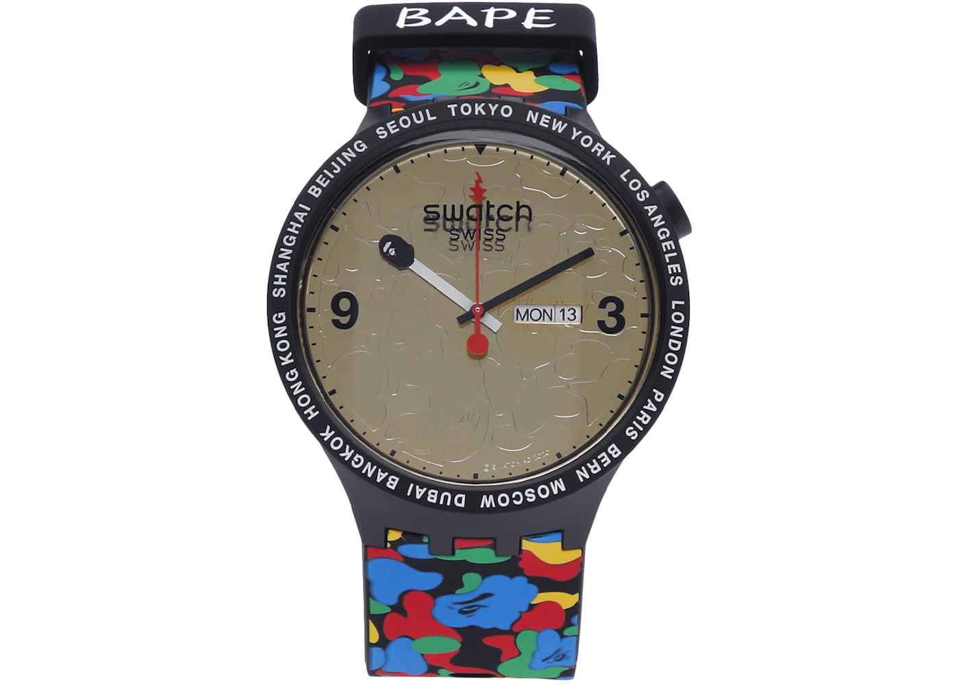 Swatch x Bape Black Camo (Gold) -1