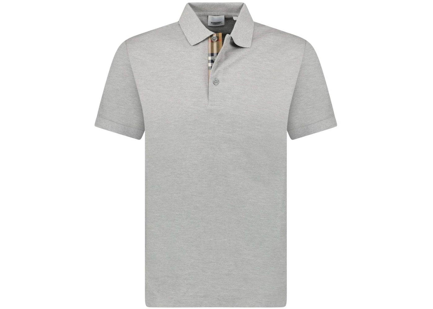 Burberry Hartford Check Placket Polo Grey -1