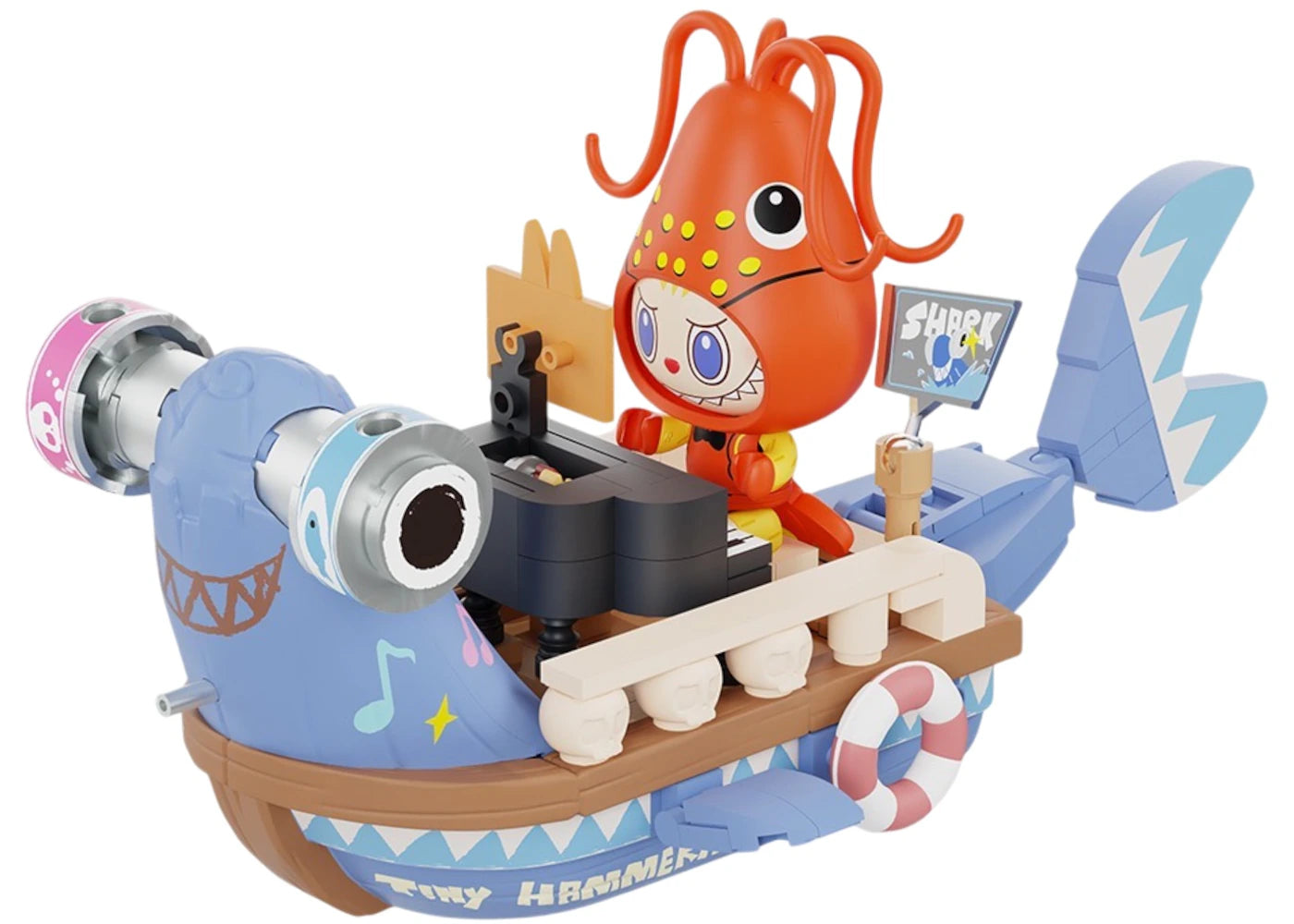 Pop Mart THE MONSTERS Labubu Chasing Mermaids Series The Tiny Hammerhead Block Figures -1