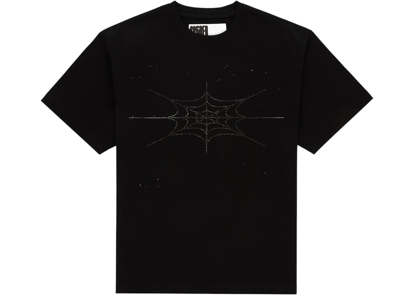 Sp5der Rhinestone Silk Tee Black -1