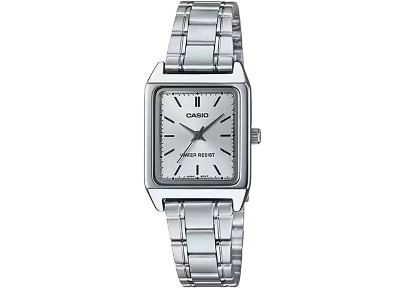 Casio Women’s Silver Dial Stainless Steel Rectangular Watch LTP-V007D-7EUDF -1