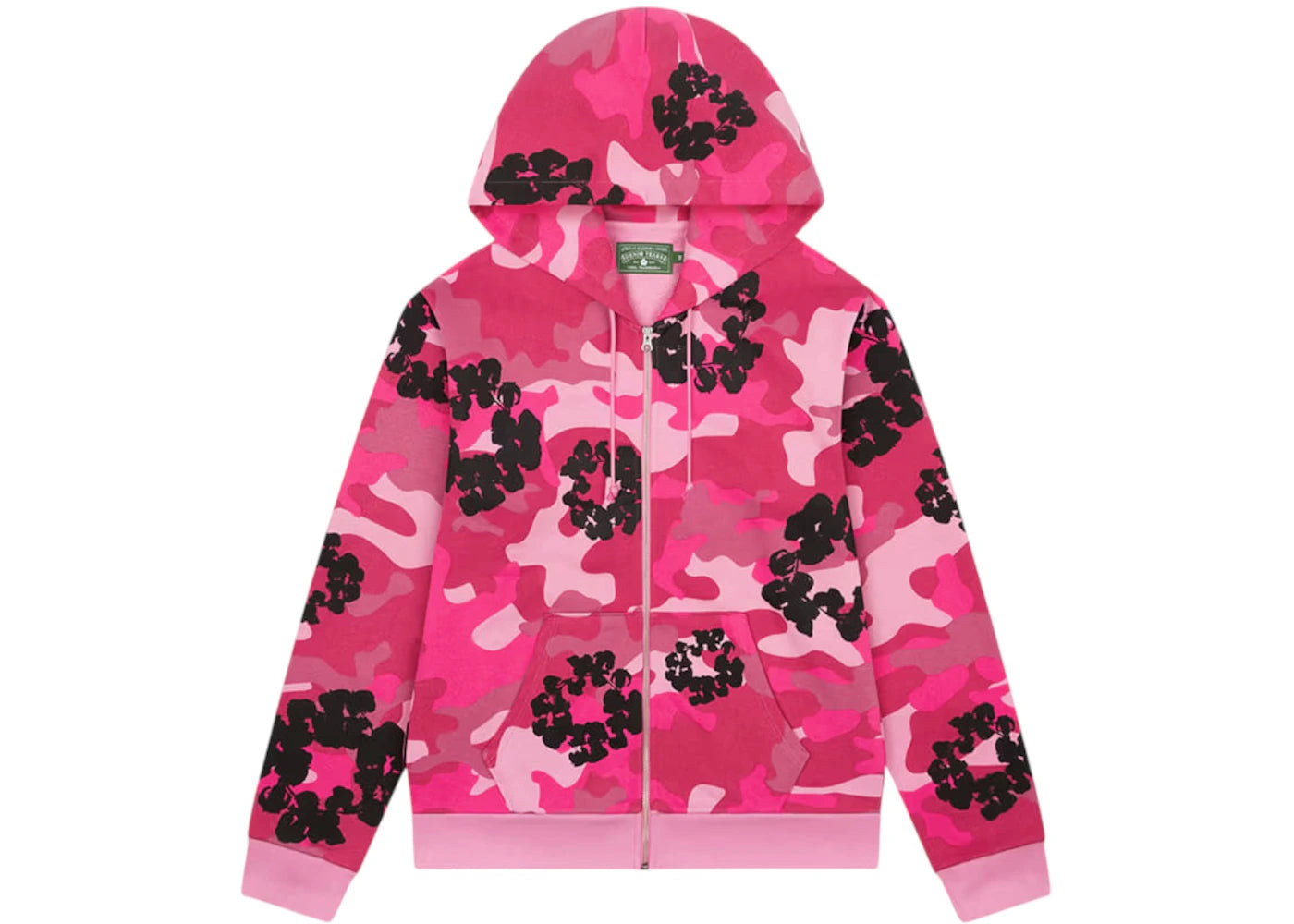 Denim Tears The Cotton Wreath Zip Sweatshirt Pink Camo -1