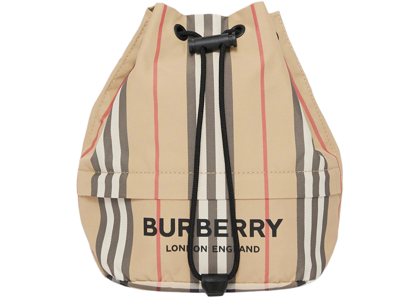 Burberry Icon Stripe Nylon Drawcord Pouch Archive Beige -1