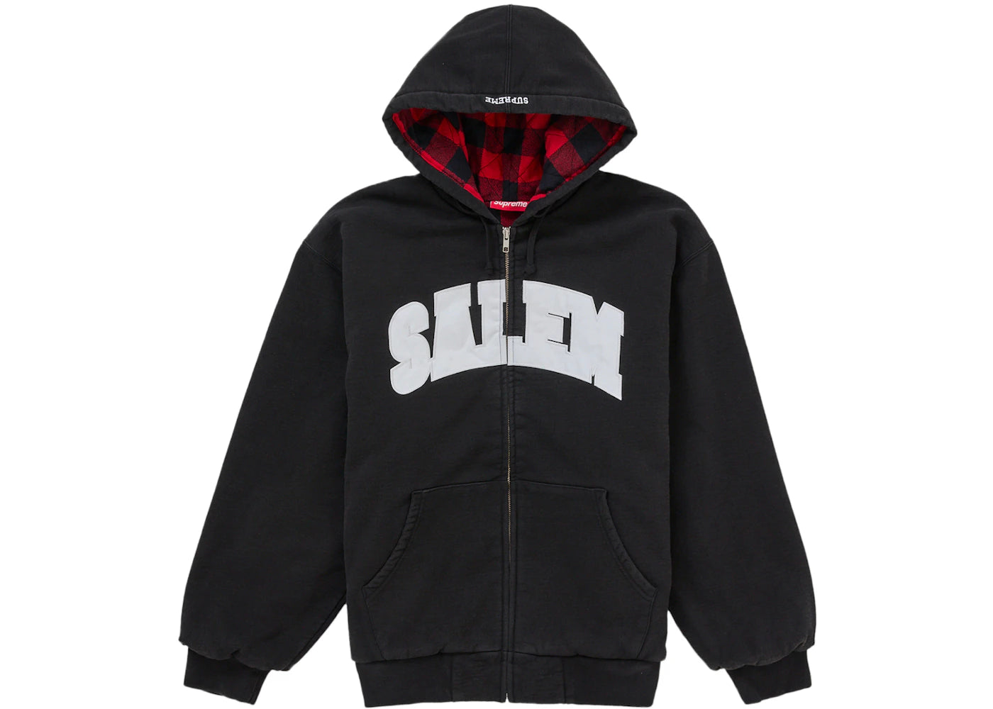 Supreme SALEM Zip Up Hooded Sweatshirt Black -1