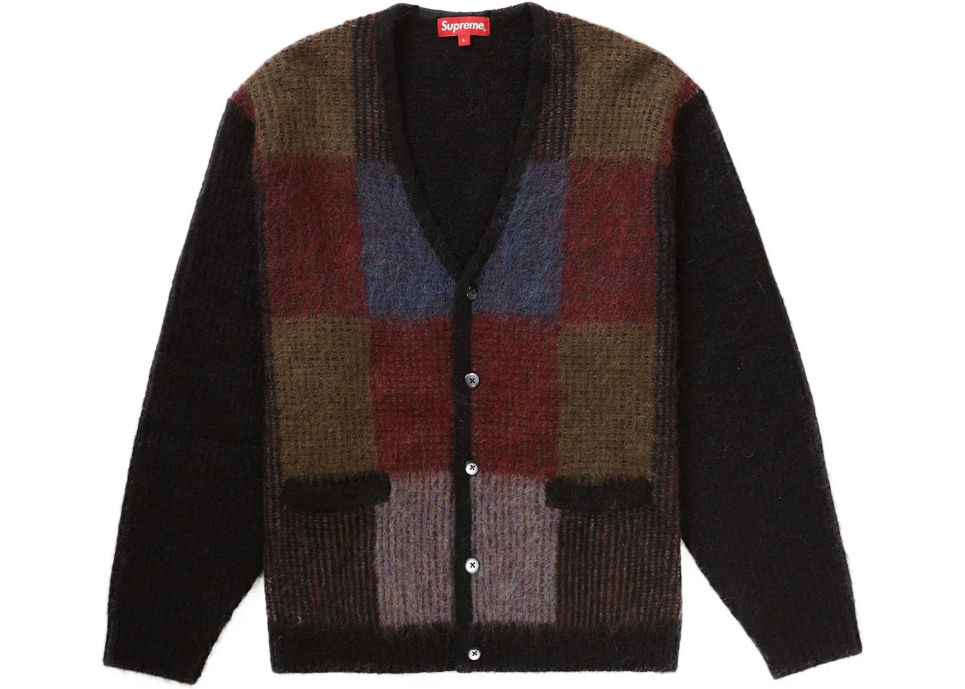 Supreme Brushed Grid Cardigan Black -1