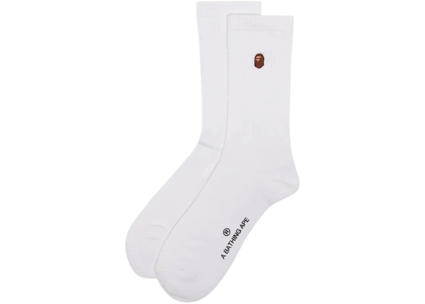 BAPE Ape Head One Point 1I80184002 Socks White -1