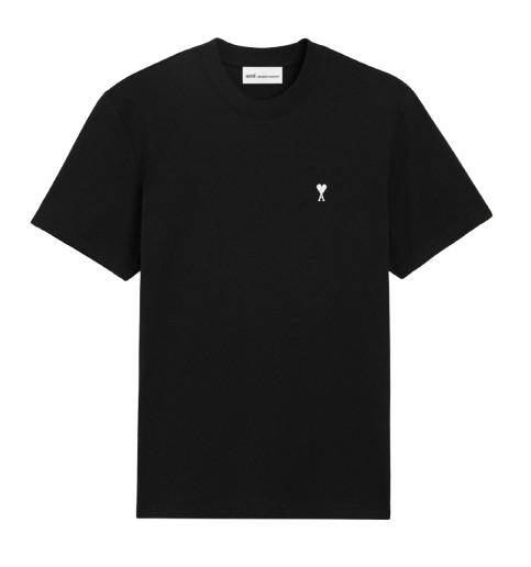T-shirt Noir Ami de Coeur Blanc en Coton -1