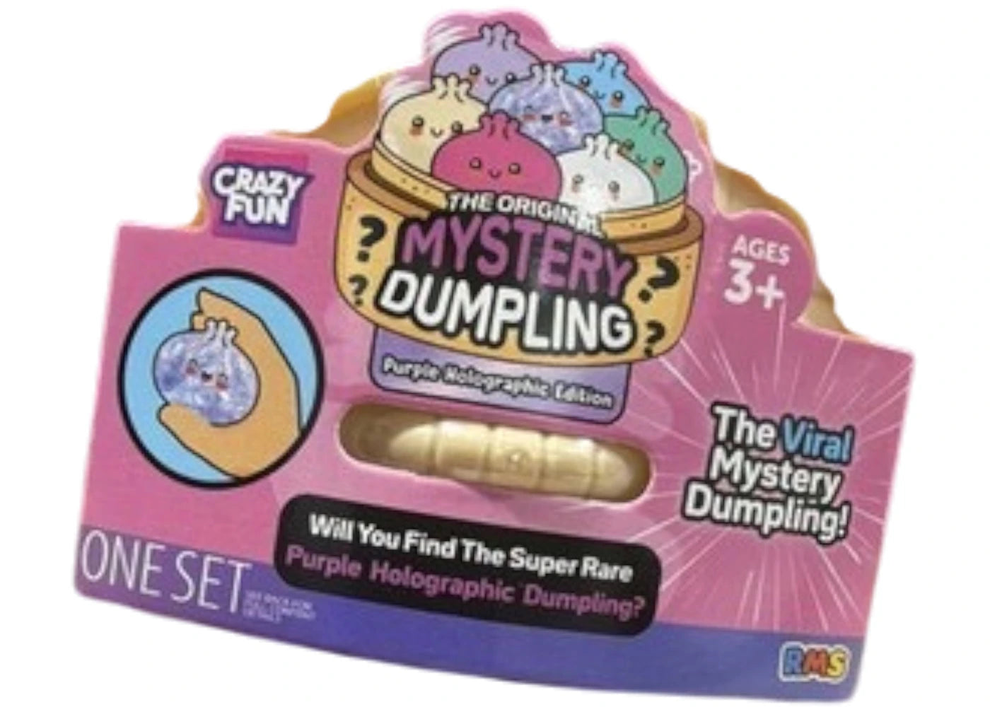 Squishy Bun Holographic Mystery Squishy "Dumpling" (Purple Holographic Glitter Chase Version) Blind Box -1