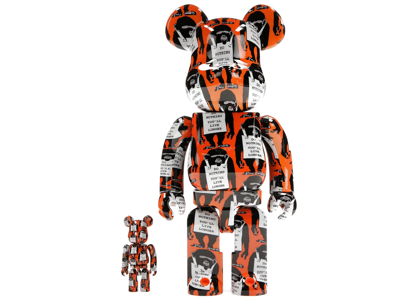 Bearbrick Monkey Sign 100% & 400% Set Orange -1