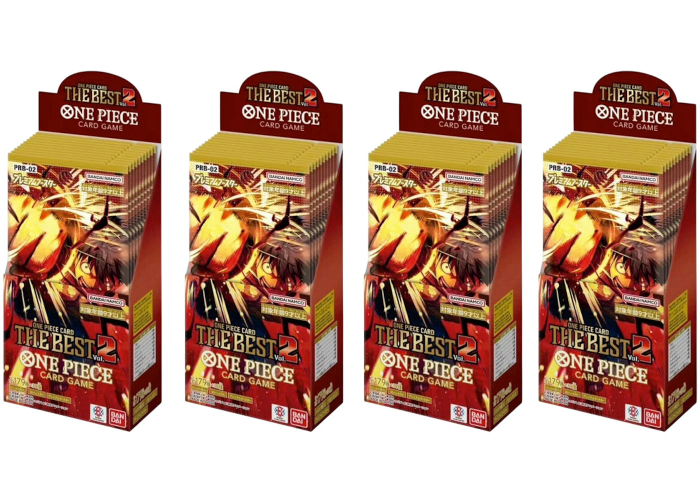 2025 Bandai One Piece The Best Vol. 2 (PRB-02) Booster Box 4x Lot -1