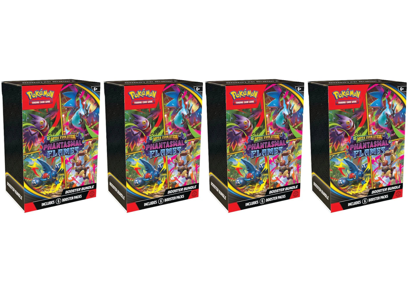 2025 Pokémon Mega Evolution Phantasmal Flames Booster Bundle 4x Lot -1