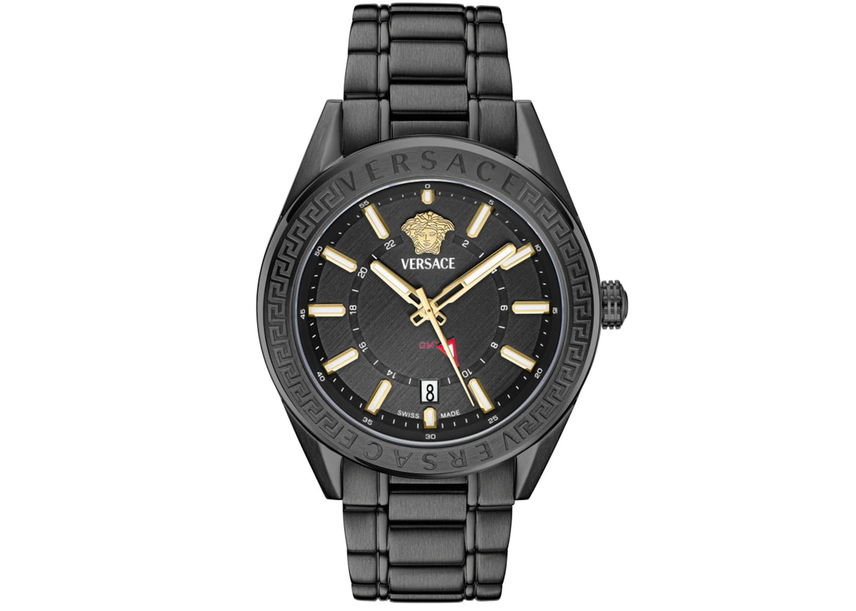 Versace V-Code GMT Bracelet VEAFA0824 (Black Sunray) -1