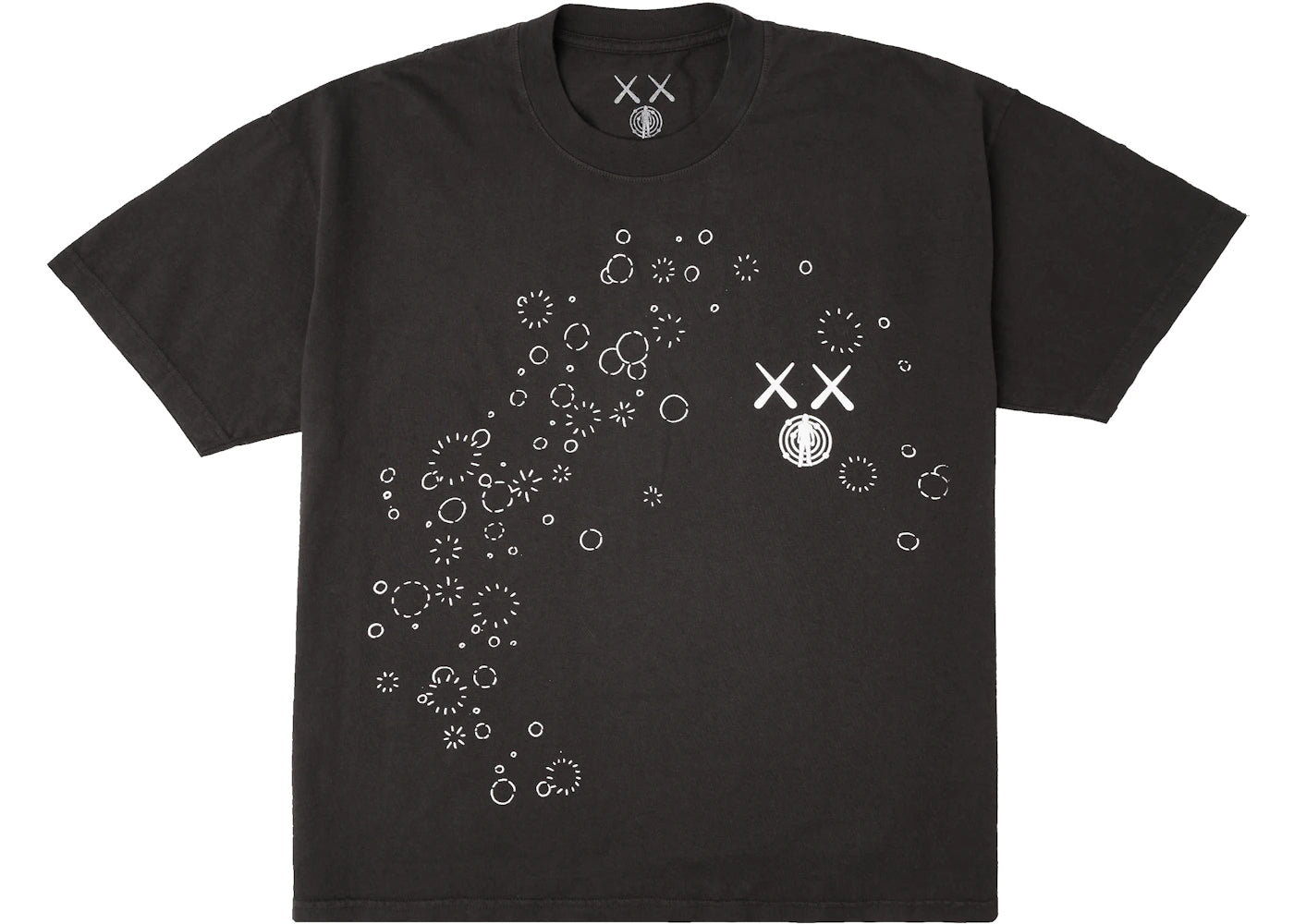 KAWS For Kid Cudi Moon Man GID Tee Vintage Black -1