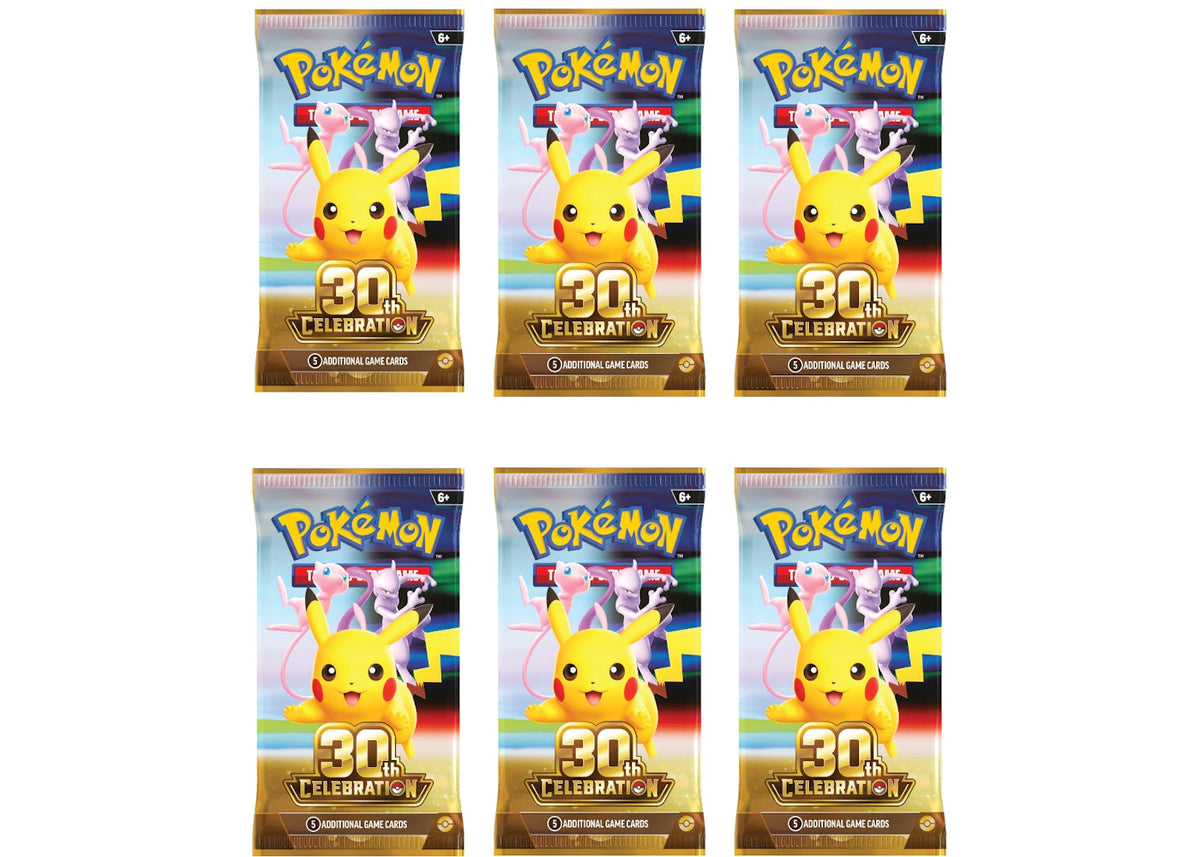 2026 Pokémon Mega Evolution 30th Celebration Booster Pack (Random Pack Art) 6x Lot -1