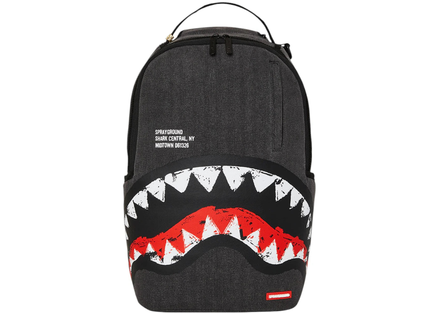 Sprayground Shark Central Denim Backpack Black -1