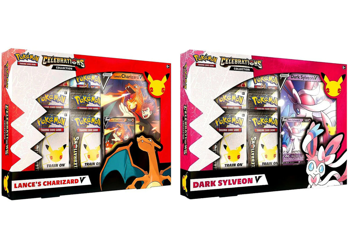 Pokémon TCG 25th Anniversary Celebrations V Box Lances Charizard V/Dark Sylveon V 2x Bundle -1