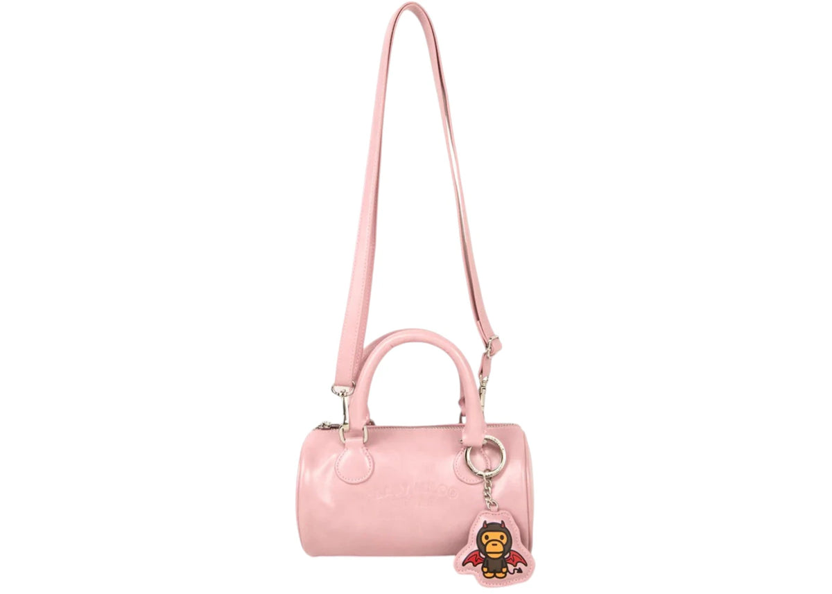 BAPE Baby Milo Faux Leather Small Barrel Bag Pink -1
