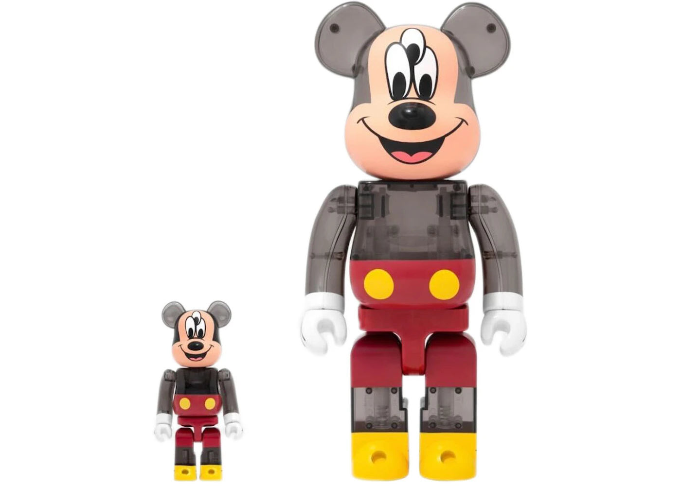 Bearbrick x CLOT x 3125C x Disney 3-Eyed Mickey Mouse 100% & 400% Set Translucent Black -1