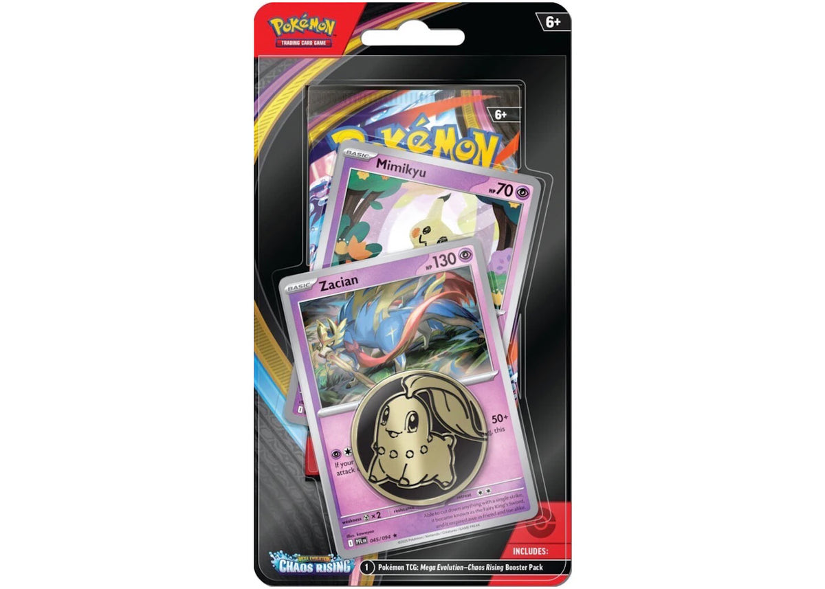 2026 Pokémon Mega Evolution Chaos Rising Zacian 3 Pack Blister -1