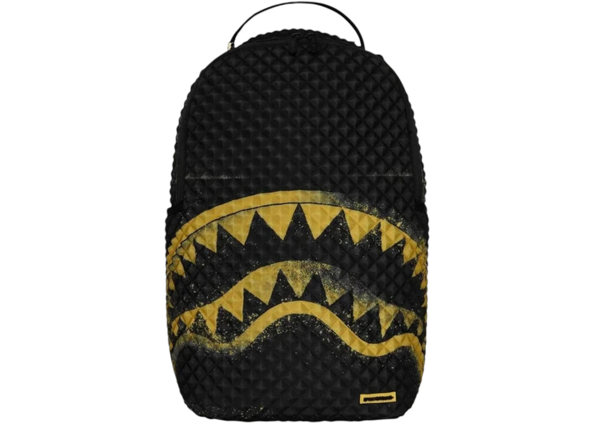 Sprayground Stencil Shark Backpack Black/Gold -1