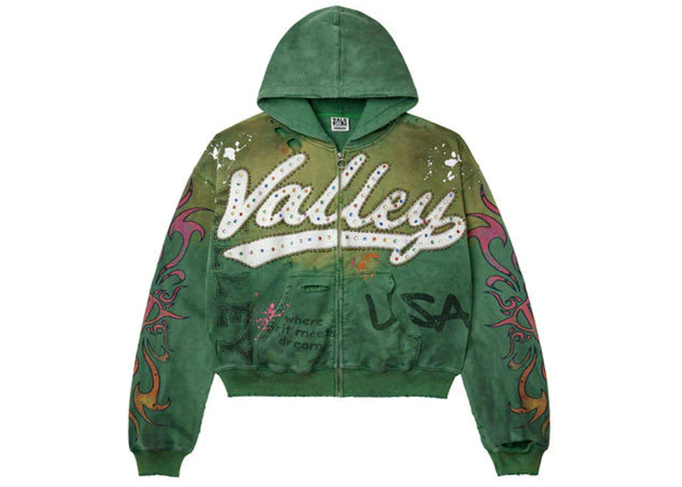 Vale Forever Inferno Zip Up Hoodie Green -1