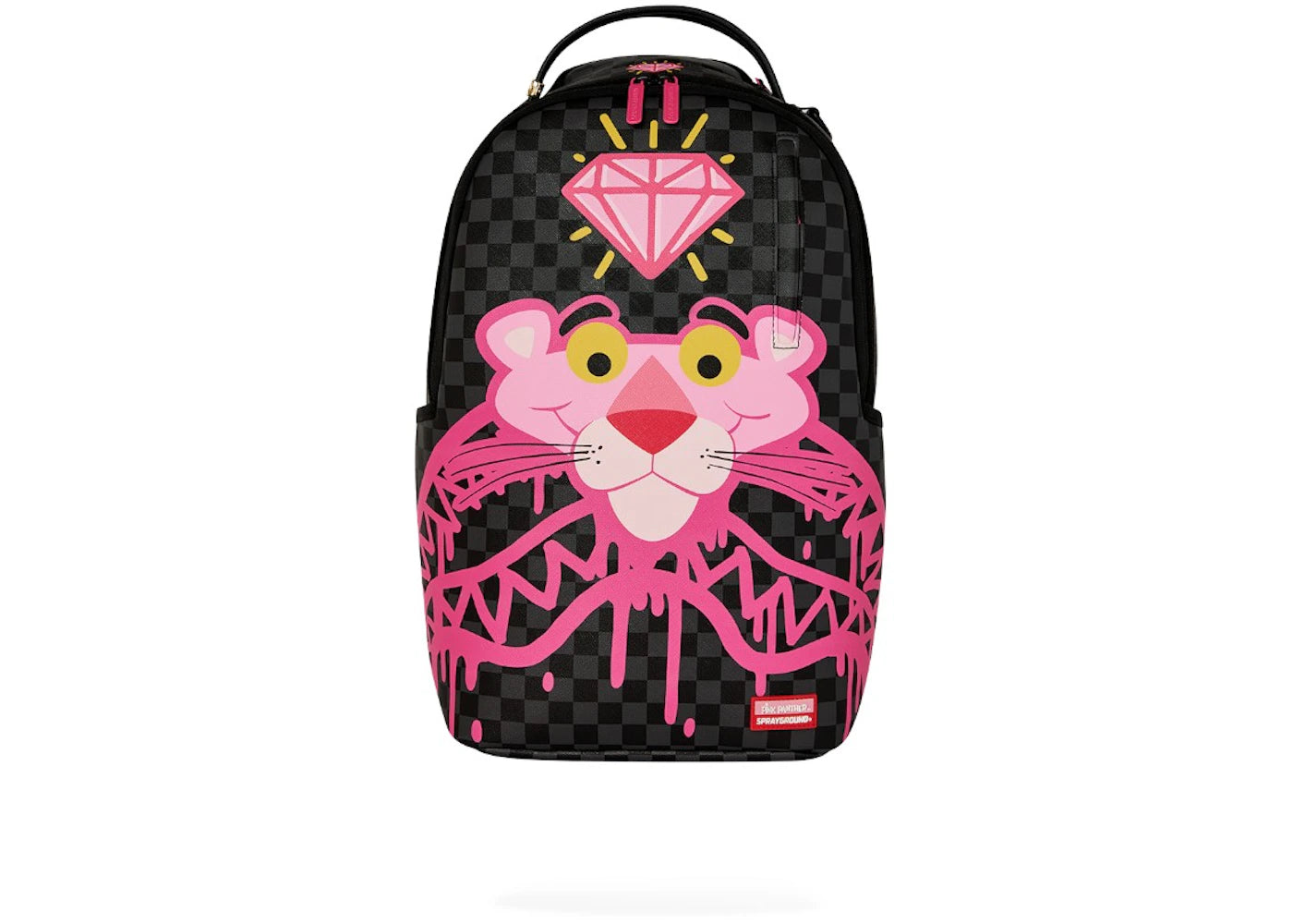Sprayground Pink Panther Drippy Diamonds Backpack Black/Pink -1