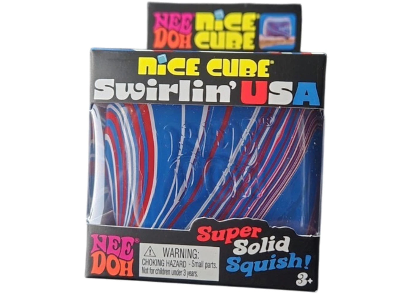 NeeDoh Swirlin USA Squishy Fidget Toy Red/ White/ Blue -1